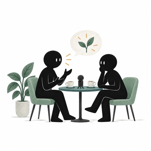 在轻松的咖啡馆对话中,听见并发现对方的故事